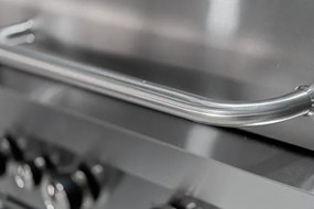 Barbecue a gas in acciaio inox con pietra lavica 3 fuochi e piastra in ghisa Ke Grill