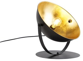 Lampada da tavolo industriale nera con oro 39,2 cm regolabile - Magnax