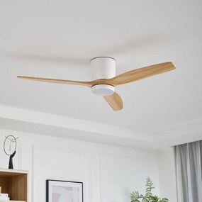 Lucande ventilatore da soffitto LED Faipari, bianco, DC, silenzioso, 132 cm
