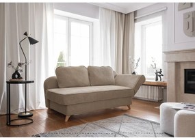 Chaise longue grigio tortora (con penisola a destra) con rivestimento in velluto a coste Chic Charlotte – Miuform