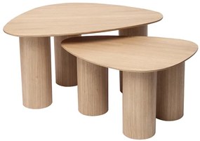 Tavolini da salotto estraibili design in legno chiaro (set di 2) FOLEEN