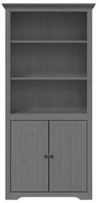 Libreria bodo 80x40x172 cm in legno massello di pino grigio