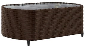 Set divani da giardino 10pz con cuscini in polyrattan marrone