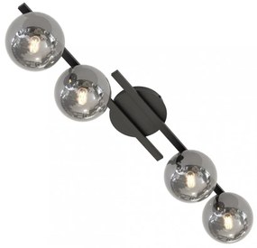 Lampada da soffitto in acciaio KAIRO 4 da interno 4xE14 Colore del corpo Nero e Grafite