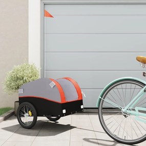 Rimorchio Da Bici Nero E Arancione 30 Kg İn Ferro /