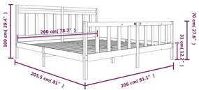 Giroletto Grigio in Legno Massello di Pino 200x200 cm