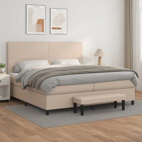Giroletto A Molle Con Materasso Cappuccino 200x200cm Similpelle /