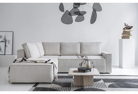 Divano letto angolare in velluto a coste bianco Brave Dave - Miuform