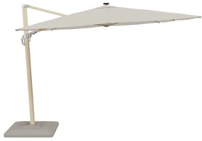 Ombrellone decentrato marrone SONORA II NATERIAL L 282 x 391 cm con telo bianco