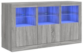 Credenza con luci led grigio sonoma 123x37x67 cm