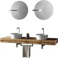 Composizione doppio lavabo 8 pezzi ASTRA rovere miele_165x45x190