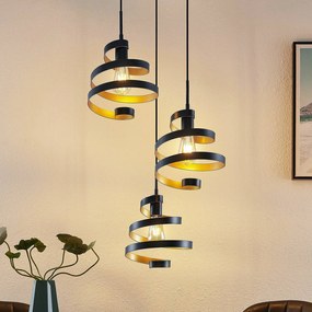 Lampada a sospensione Colten Lindby, dimmerabile, Nero, Soggiorno / Sala da pranzo, Metallo, Design, Lampada a sospensione