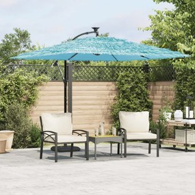 Ombrellone Giardino Con Palo İn Acciaio Blu 269x269x235 Cm /