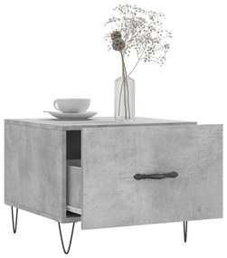 Tavolino salotto grigio cemento 50x50x40 cm legno multistrato