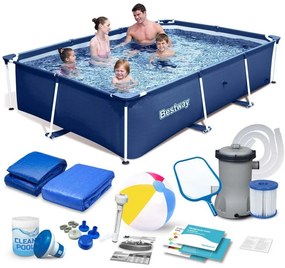Piscina da giardino con struttura 259x170x61 cm set 15 in 1 Bestway 56403N
