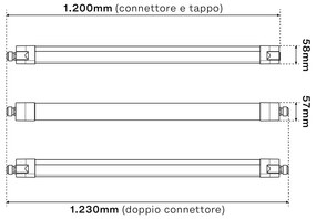 Plafoniera LED Stagna 120cm 36W, 120lm/w, IK08, IP66, CCT, OSRAM driver Colore Bianco Variabile CCT