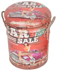 THEODORE - set di 2 pouf contenitore tondo poggiapiedi