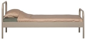 Letto singolo beige in metallo con rete inclusa 90x200 cm Mata – WOOOD