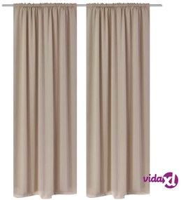 vidaXL Tende Oscuranti Nere 2 pz con Orlo Ribattuto 135 x 245 cm