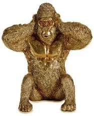 Statua Decorativa Gorilla Dorato 10 x 18 x 17 cm