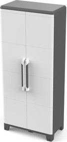 Armadio alto Transforming ARREDO 4M in polipropilene, grigio chiaro L 78 x H 184.4 x P 43.6 cm 2 ante, adatto per interno/esterno