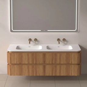 Mobile bagno 140 cannettato con lavabo solid stone | KAM-NORTH-140 - KAMALU