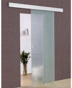 Porta scorrevole Miami in alluminio trasparente, L 86 x H 215 cm, con binario Atelier argento Reversibile