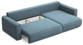 Divano angolare azzurro allungabile/con contenitore (con penisola a destra/con chaise lounge) Kapua – Makamii