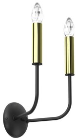 Applique AKASYA 2xE14/15W/230V nero/oro