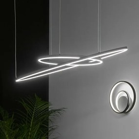 Ideal Lux - Lampadario LED a sospensione con filo ORACLE SLIM LED/89W/230V 4000K diametro 150 cm nero