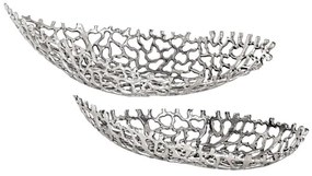 Eglo 427086 - SET 2x Vassoio decorativo KIMITSU 44/61 cm argento