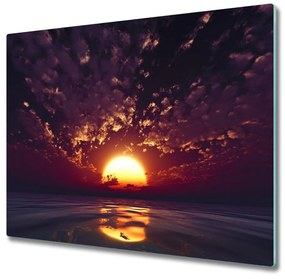 Tagliere in vetro temperato Il tramonto 60x52 cm
