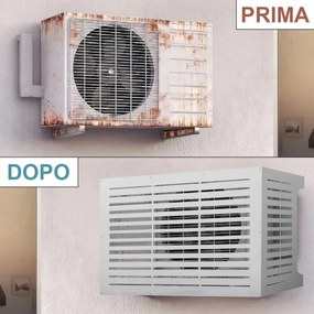 Copricondizionatore Copertura per Climatizzatore 86x44x68 cm Linear M in Alluminio Bianco...