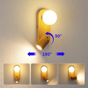 Brilagi - Faretto da parete MODERN WOOD 1xG9/5W/230V+1xGU10/8W in legno di hevea