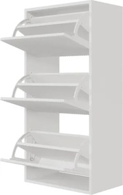 Scarpiera Sospesa Cannettata 3 Ante 50x30x103 Bianco Bali