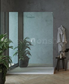 Genio Walk-In box doccia a parete Fissa 160 cm H. 200 in cristallo trasparente 8 mm e profilo cromo