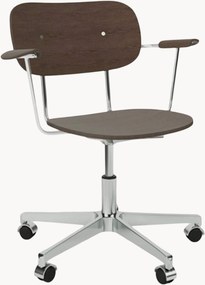 Sedia da scrivania in metallo e legno Co Task, regolabile in altezza
