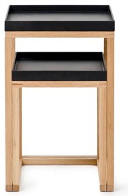 Set di 2 tavolini in rovere con piano nero Rovere Nest - Wireworks