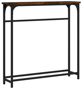 Tavolino consolle rovere fumo 75x19,5x75cm in legno multistrato