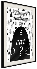 Poster  Hungy Bear  Cornice Quadri Cornice nera con pass-partout, Larghezza x Altezza Home decor 20x30