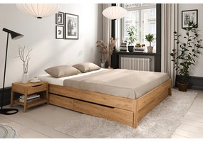 Letto matrimoniale in legno di quercia di colore naturale 200x200 cm Twig - The Beds