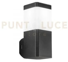 Applique focus nera squadrata 1 luce attacco gu10 ip65 10x13x24cm