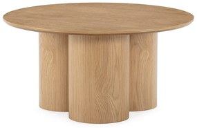 Tavolino da salotto rotondo di colore naturale con effetto rovere ø 80 cm Lua – MOME