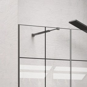 Porta doccia 171-174 cm telaio nero opaco vetro serigrafato | KAM-P5000 - KAMALU