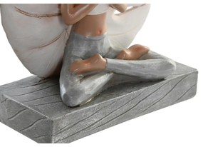 Statua Decorativa DKD Home Decor Grigio Bianco Resina Yoga Moderno (16 x 7,5 x 21 cm) (2 Unità)