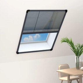 Zanzariera Plissettata Finestre Alluminio Antracite 60x80 Cm /