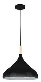 Lampadario a sospensione con filo MIKO 1xE27/60W/230V diametro 32 cm nero