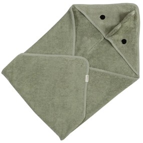 Asciugamano per neonato in cotone verde con cappuccio 75x75 cm Dinosaur - Kindsgut