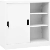 Armadio per Ufficio Anta Scorrevole Bianco 90x40x90cm Acciaio 335950