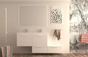 Armadietto bagno a terra Modula BADEN HAUS 1 cassetto P 45 x L 120 x H 27 cm bianco opaco